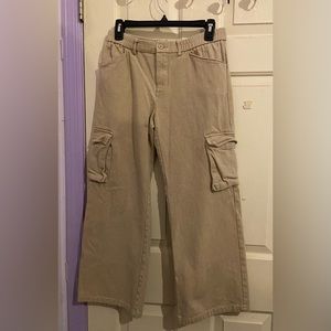 Khaki Cargo Pants Low Rise